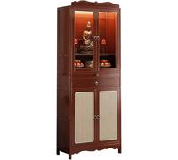 Gvqng Table D'Autel en Bambou, Armoire De PrièRe, Armoire D'Autel De MéDitation Personnelle avec Rangement, Table Bouddhiste Chinoise, pour Salon, Expositions Culturelles,04,52 * 33 * 170CM