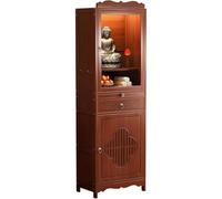 Gvqng Table D'Autel en Bambou, Armoire De PrièRe, Armoire D'Autel De MéDitation Personnelle avec Rangement, Table Bouddhiste Chinoise, pour Salon, Expositions Culturelles,02,38 * 33 * 170CM