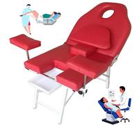 Gvqng Table D'Examen Pliante, Chaise D'Examen GynéCologique, Table D'Accouchement Portable pour Chirurgie GynéCologique, Lit OpéRatoire Pliant pour GynéCologie,Rouge