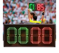 Gvqng Tableau De Remplacement Portable pour Football, Tableau De Remplacement pour L'Arbitre De Football, Tableau éLectronique D'Affichage des Changements De Joueurs,Glossy Black,Double Sided