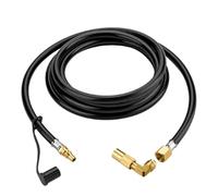 GVRGO Tuyau de propane à connexion rapide de 3,7 m pour camping-car au barbecue à gaz, écrou femelle de 0,6 cm rapide à 0,9 cm, tuyau de propane LP à connexion rapide avec adaptateur coudé compatible
