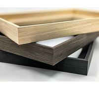 GVS-ART Cadre flottant à motif grain de bois massif pour œuvres d'art de 40,6 x 50,8 cm, profondeur de 2,2 cm et espace de 0,3 cm, cadre flottant en toile en bois massif véritable