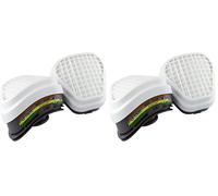 GVS Filter Technology SPR492 Paire de filtres de rechange ABEK1P3 pour plusieurs gaz, vapeurs et poussières Gris/Blanc (Lot de 2)