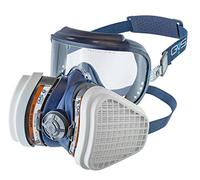 GVS Filter Technology SPR537 Lunettes de protection Elipse Integra + Demi-masque contre les risques organique et la poussière et les vapeurs organiques A2P3, prêt à l'emploi, moyen/grand, bleu