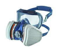 GVS Filter Technology SPR537 Lunettes de protection Elipse Integra + Demi-masque contre les risques organique et la poussière et les vapeurs organiques A2P3, prêt à l'emploi, moyen/grand, bleu
