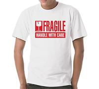 GVSCVS Fragile Handle with Care Sayings Gift Fun Fun Fun Comedy Slogan T-Shirt White(Large)