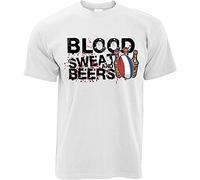 GVSCVS France Rugby Supporters White Yellow Black Red Mens Women T Shirt 100% Cotton Blood, Sweat and Beers(Small)