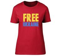 GVSCVS Free Ukraine Fitted Womens Ladies White Yellow Black Red Mens Women T Shirt 100% Cotton1888(Large)