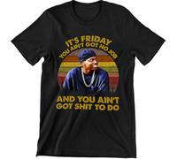GVSCVS Friday Movie It's Friday You Ain't Got No Job and You Ain't Got Shit to Do Vintage Style T-Shirt(Medium)