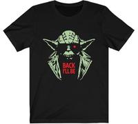 GVSCVS Terminator Back I'll Be Star Galaxy Wars Funny Original Design Film Movie Cyborg Red Bionic Eye T-Shirt(Large)