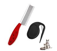 GVSS 1 Pièce Peigne Chat Poil Long Rouge, Coupe Noeud Chat Noir,Peigne Poil Mort Chat,Peigne Chien,Coupe Noeud Chien