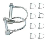 GVSS 10 Pièces Goupille de Verrouillage Forme D 8 x 60 mm, Goupille Echafaudage 8mm Axe de Verrouillage,Clips de Verrouillage Echafaudage Pour Jardin,Pelouse,Remorques