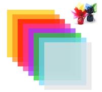 GVSS 120 Pièces Feuille Cartonnée Couleur Cellophane 19x19cm,8 Couleurs de Papier Vitrail Transparent pour Emballage et Artisanat,pour Bonbons,Fleurs,DIY,Noël et Saint-Valentin