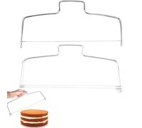 GVSS 2 Pièces Coupe Gateau en Acier Inoxydable 32 cm, Decoupe Gateau avec Lignes Simples et Double,Coupe Genoise,Découpe Gateau Layer Cake,Coupe Genoise Patisserie,Fil pour Couper la Genoise