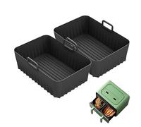 GVSS 2 Pièces Moule en Silicone pour Friteuse à Air 21,5 cm x 14,5 cm x 7 cm, Compatible avec Ninja Foodi AF300EU AF400EU,pour Friteuse Dual Air Fryer pour Cosori,pour Tefal,pour Philips