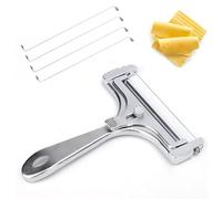 GVSS Coupe Fromage Tranche Fine 14,6 cm x 11,8 cm, Couteau Fromage Professionnel en Inox avec 4 Fils de Rechange,Coupe Fromage Fil,Idéal pour Fromages Mous à Moyennement Durs