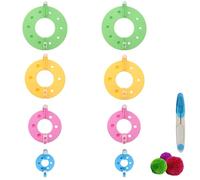 GVSS Lot de 2 Fabrication de Pompons 4 Tailles,Appareil Pompom Loisir Creatif,Kit pour Faire Pompon en Laine,Kit Faire Pompon avec Outils de Tricotage pour DIY Artisanat