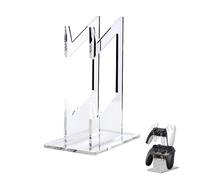 GVSS Support de Manette de Jeu à Double Couche Acrylique pour PS4 PS5 Xbox Series et PC, Support Universel Casque Gamer, pour Bureau et Écouteurs, Transparent