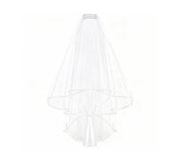 GVTCO Robe de Mariée à 2 Couches Voiles Femme Courte Voile Accessoires de Cheveux Mariée, Voiles de Mariage en Tulle pour Mariage Déguisements Soirées Fête Banquet Bachelor Party Photographier