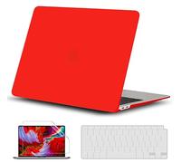 GVTECH Coque Compatible avec MacBook Air 13,6 Pouces M4 M3 M2 2025 2024 2022 (A3240 A3113 A2681) Étui Rigide en Plastique, Protection de Clavier, Protecteur d'écran, Rouge Mat