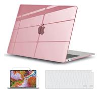 GVTECH Coque pour MacBook Air 13 Pounces 2010-2017 A1369 A1466, Étui Rigide en Plastique, Protection de Clavier, Protecteur d'écran pour MacBook Air 13", Rose Transparent