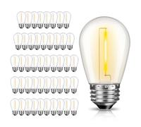 GvvooHome Lot de 48 ampoules LED S14 de rechange incassables pour extérieur - 1 W - 11 W - Intensité variable - Culot à vis E26 - Blanc chaud 2200 K