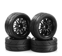 Gvvsjgdbis 1/10 RC Drift Pneu 65 mm sur roues de course sur route pour TT01 TT02 XV01 XV02 PTG-2 Noir