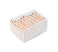 Gvvsjgdbis 1 boîte de rangement pour pantalons, vêtements, 7 compartiments, lavable et pliable, tiroir organisateur de vêtements (blanc)