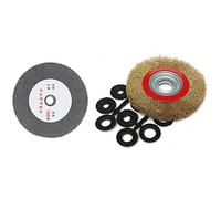 Gvvsjgdbis 1 disque de polissage en fibre grain 180 et 1 ensemble de brosse plate en acier de 200 mm avec anneaux d'adaptation