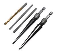 Gvvsjgdbis 1 ensemble d'alésoirs à main durables et pratiques pour perceuse argentée de 5 à 16 mm, manche de 3 à 13 mm, alésoirs coniques