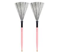 Gvvsjgdbis 1 paire de baguettes à double tête en métal coloré pour batterie jazz - Brosse à double usage facile à utiliser