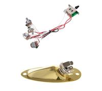 Gvvsjgdbis 1 pot pour guitare Stratocaster pré-câblé, 1 volume, 2 tonalités, interrupteur 5 voies 3-500 K et 1 prise jack d'entrée de sortie bateau