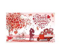 Gvvsjgdbis 1 toile de fond Happy Valentine's Day - Bannière de fond - Cœur d'amour - Décoration de fête - 71 x 43,3 cm - Polyester - Pour la Saint-Valentin