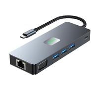Gvvsjgdbis 11 en 1 USB Hub3.2 Station d'accueil Type-C HD+DP+VGA Affichage différentiel à trois écrans Pièces de rechange