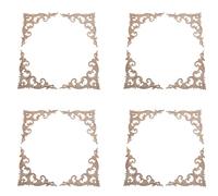 Gvvsjgdbis 16 Pièces Bois Sculpté Coin Onlay Applique Non Peint Cadre Placard Armoire Décalcomanie pour La Décoration de Meubles de Maison 15 cm