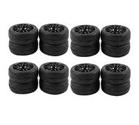 Gvvsjgdbis 16Pcs 1/10 Pneu en Caoutchouc Rc Voiture de Course Pneus sur la Jante de la Roue Fit pour 9068-6081 Rc Voiture