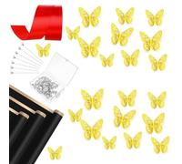 Gvvsjgdbis 178 pcs DIY Ruban Fleurs Bouquet Kit Ruban Satin Floral Papier Cadeau Floral Or Papillon Ruban Strass Pins