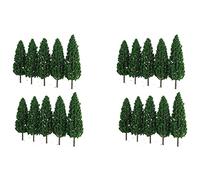 Gvvsjgdbis 20 Pièces Pins 1:25 Train Modèle Bâtiment Ferroviaire Arbre Modèle Vert pour échelle O /25 Mise en Page de Fer Diorama Paysage