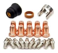 Gvvsjgdbis 23 pièces PT-60-40 PT40 Pointe de torche de coupe plasma 1,0 mm 51313 Électrode 52582 Lampe de poche de découpe plasma