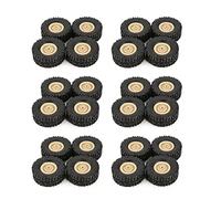 Gvvsjgdbis 24 Pièces Séries Roue Pneu de Jante Le Pneu pour Voiture Une RC 1/16 B-1 / B-24 / C-14 / C-24 / B-16 Pièces de Rechange pour Les Modèles de Camions Accessoires, Jaune