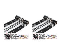 Gvvsjgdbis 2Ensemble de Route À pour Petites Voitures et Trains 3 Rouleau 4.8 cm x 5M Courbe Droite Piste Trafic Signs - Cadeaux Enfants