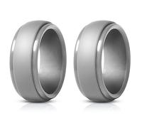 Gvvsjgdbis 2PCS Populaire Silicone Cool Anneaux Environnement Sports de Plein Air Anneau 8mm Gris 9