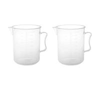 Gvvsjgdbis 2X 1000Ml Becher Gradue en Plastique Transparent avec Poignee
