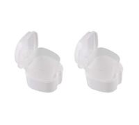 Gvvsjgdbis 2X Blanc Cas de Dentier, Coupe de Prothèse avec Passoire, Boîte de Bain de Prothèse Fausses Dents Boîte de Rangement avec Basket Net Porte-Conteneurs pour