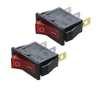 Gvvsjgdbis 2X Interrupteur a bascule ON OFF Bipolaire 28x10mm 250V 15A ROUGE 3 Bornes