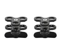 Gvvsjgdbis 2X Pince à Boule 3 Trous Lampes de Plongée Bras Boule Papillon Clip Support de pour Action Caméra Lampe de Poche Trépied, Noir