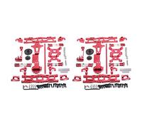 Gvvsjgdbis 2X pour 1:14 144001 RC Voiture Complète Mise Une Niveau Pièces de Rechange en Métal C Siège Tasse de Direction Bras Oscillant Bras D'Entraînement Central, Rouge