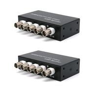 Gvvsjgdbis 2X Signal 1 entrée 4 sorties AHD/CVI/TVI Vidéo Splitter HD Caméra coaxiale Noir