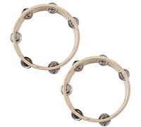 Gvvsjgdbis 2X Tambourin a 6 Paires Cymbalettes 8 pouce en Bois Peau de Mouton Acier