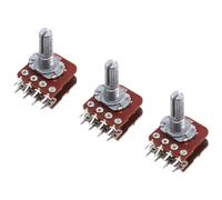 Gvvsjgdbis 3 pièces B100K Dual Fever Amplificateur de haut-parleur audio réglable Step Master potentiomètre de volume 20 mm poignée fleur 2,4 m